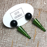 green black earrings