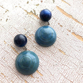 teal blue lucite earrings