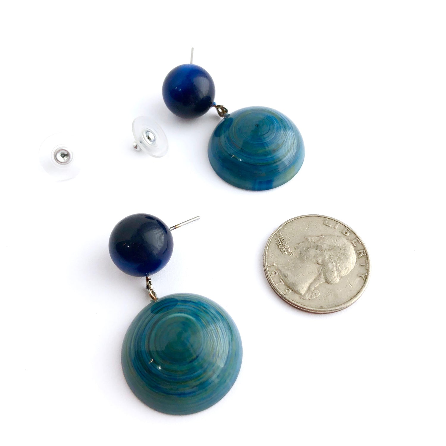 dark blue lucite earrings