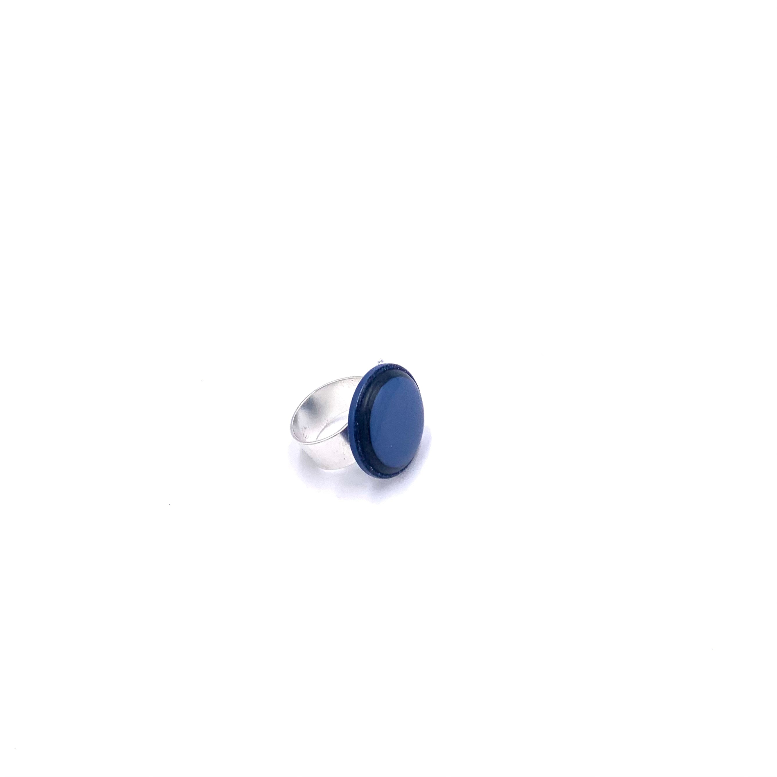 Slate Blue Glitter Cocktail Ring