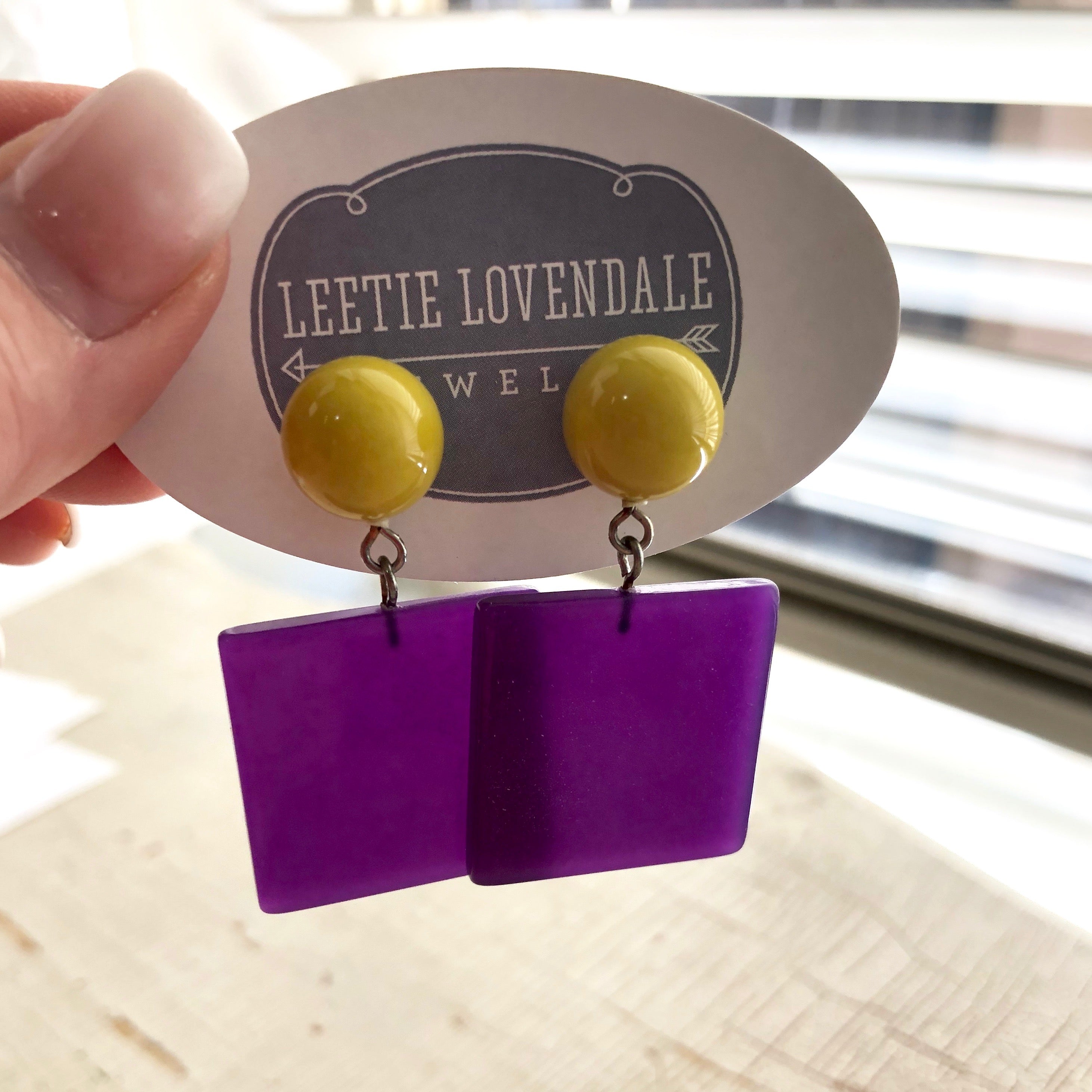 dark purple earrings