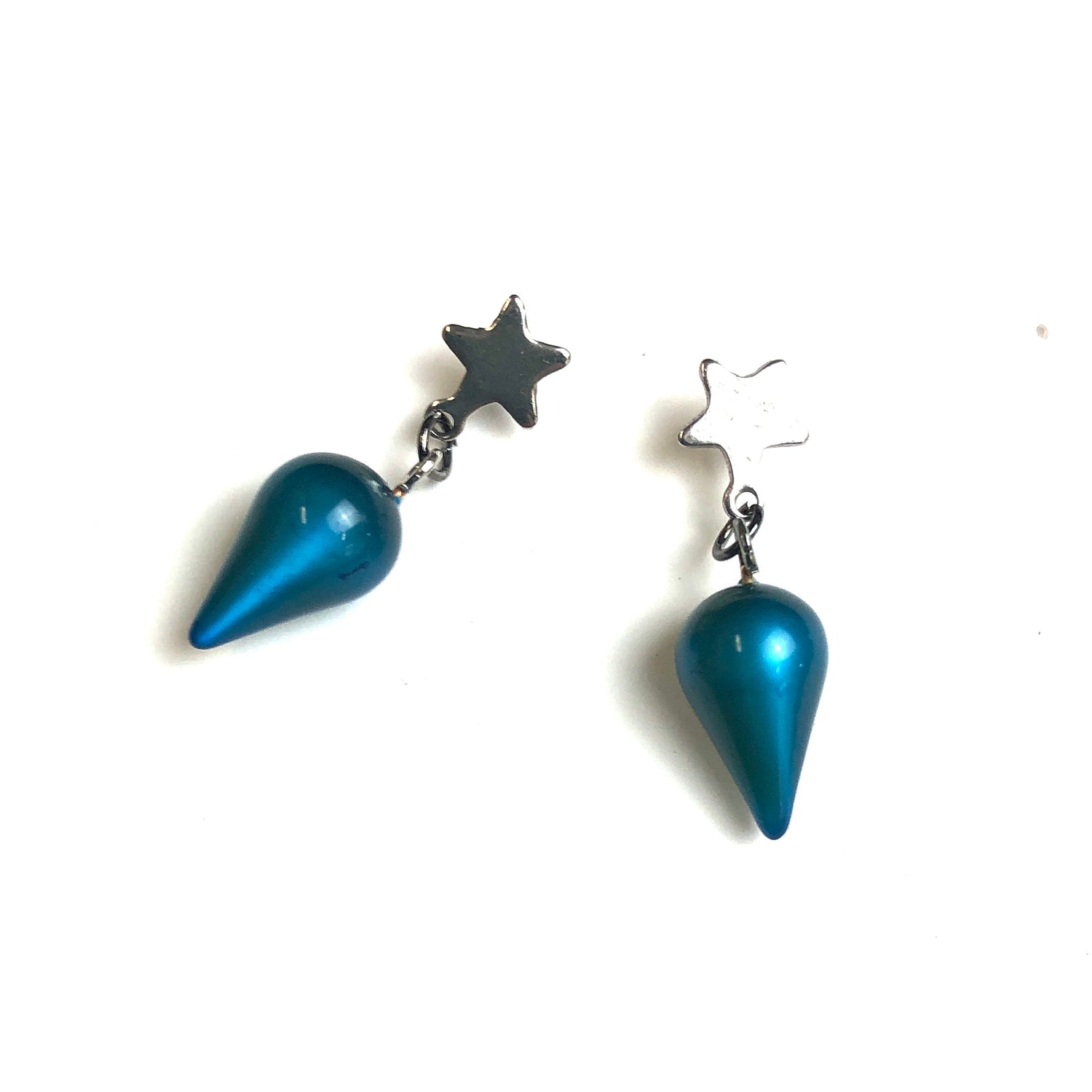 bright blue star stud earrings