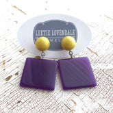 olive purple statement earrings