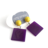 purple chartreuse earrings