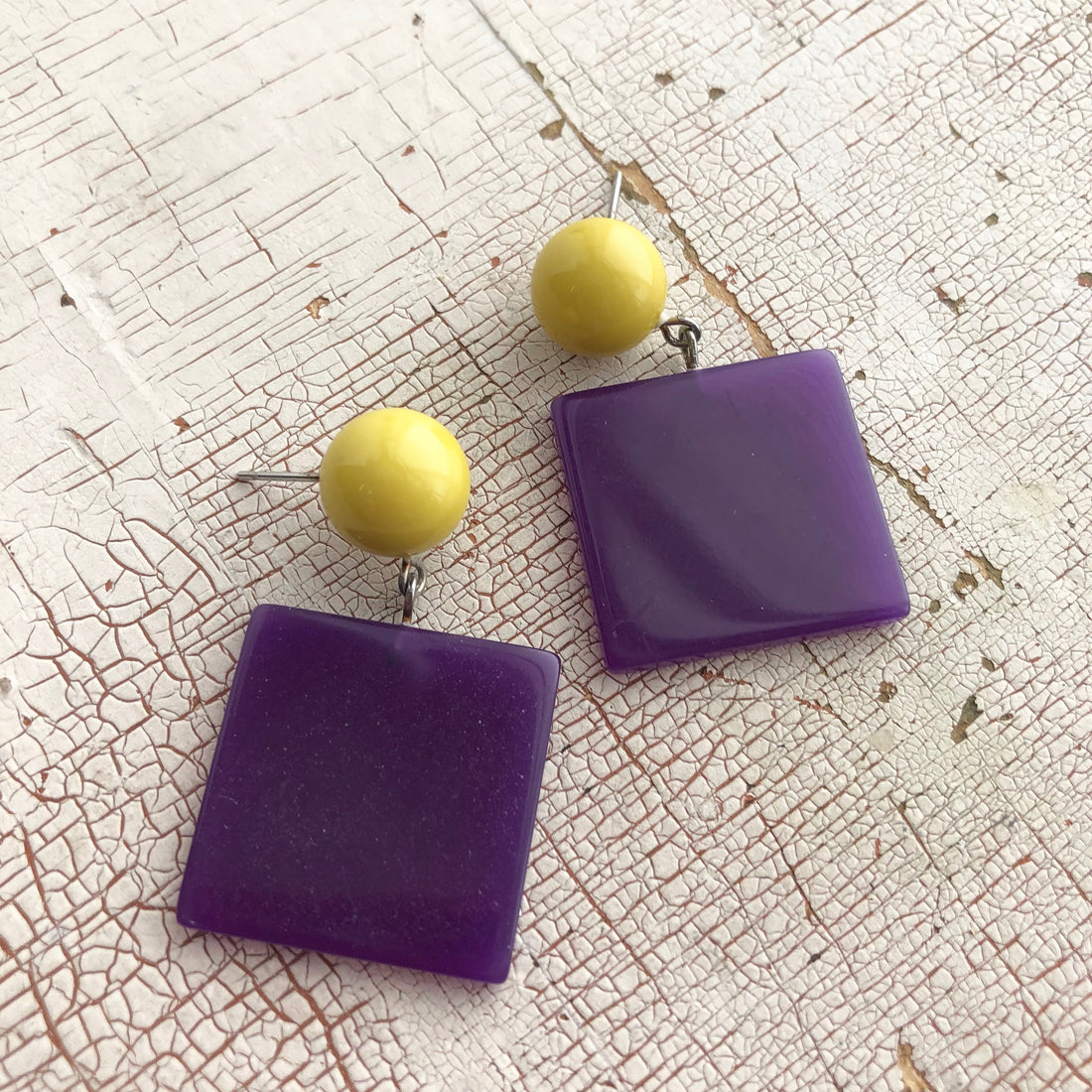 square purple earrings