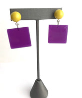 purple geometric earrings