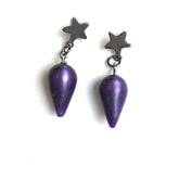 purple moonglow star earrings