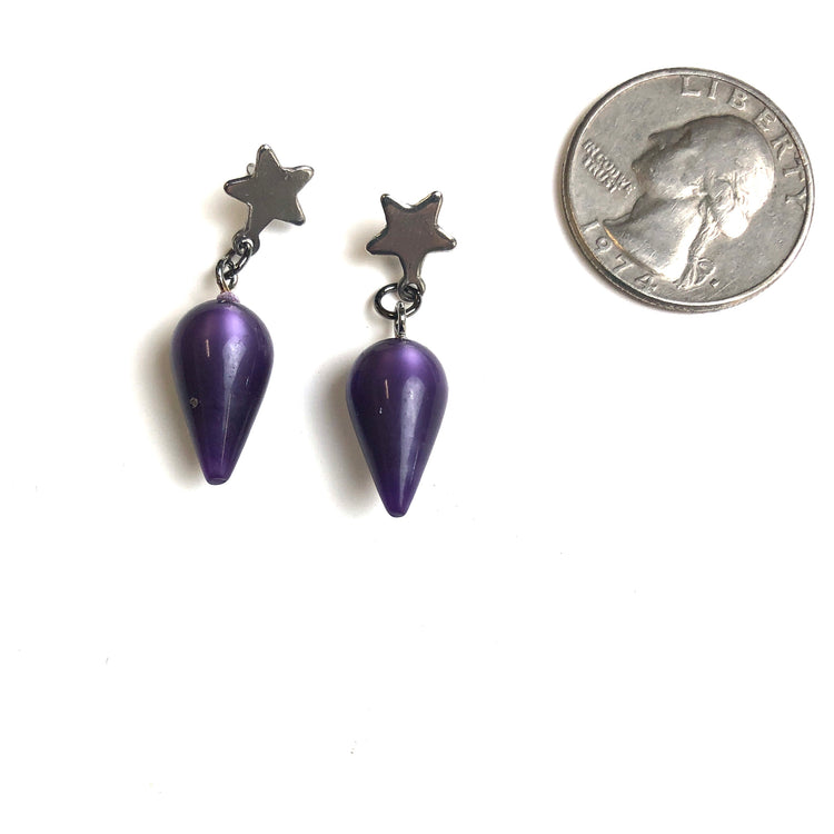 star earrings purple