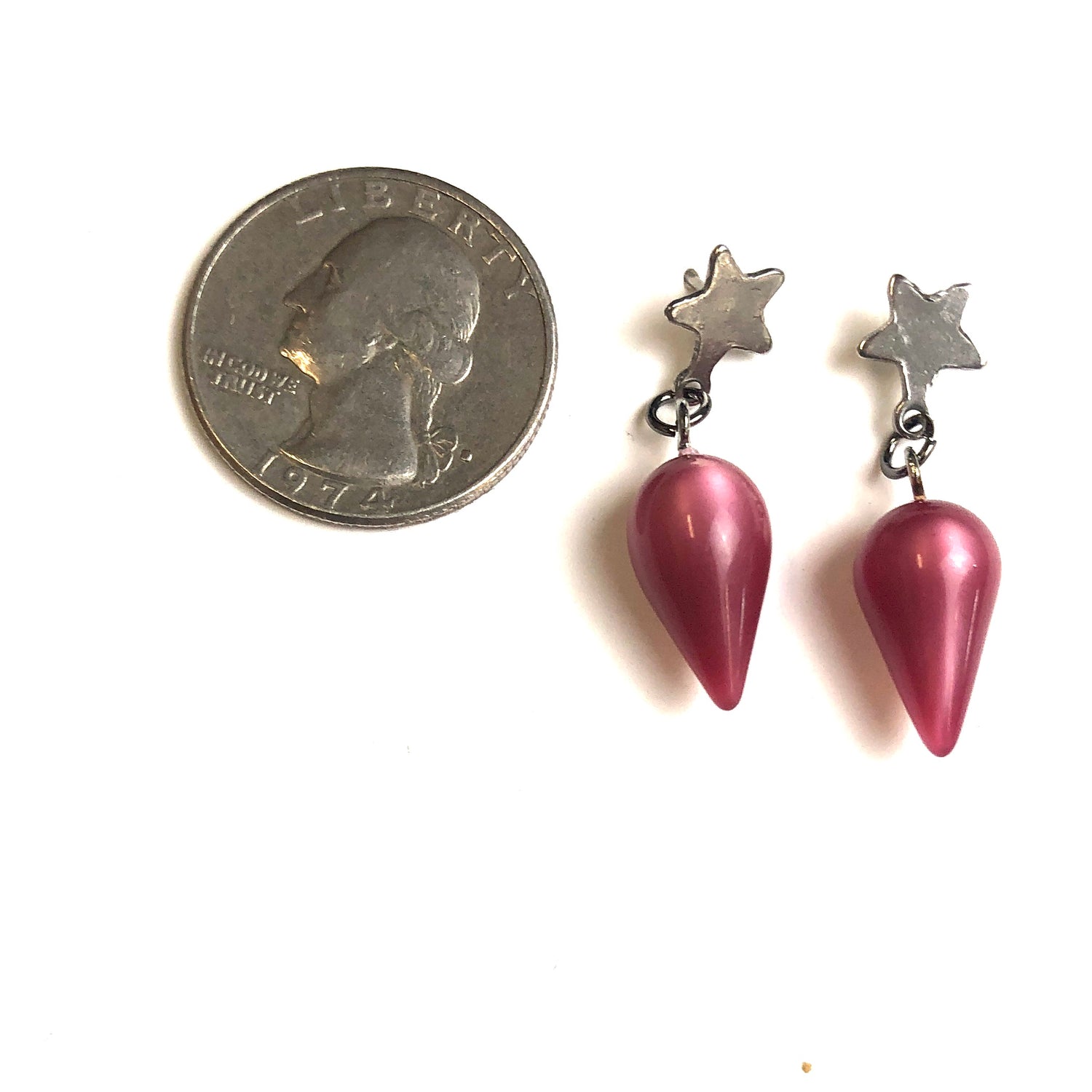 pink moonglow spike earrings
