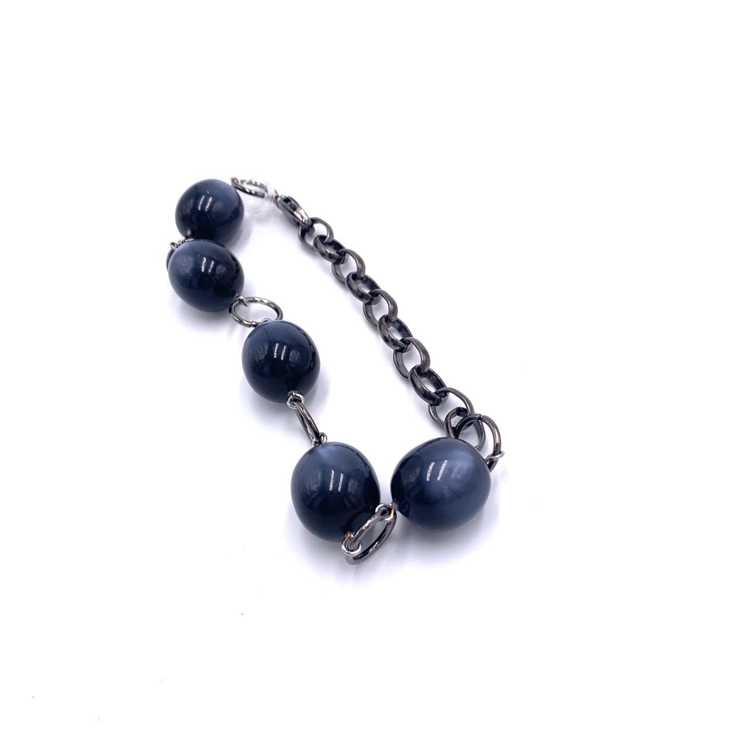 Charcoal Oval Moonglow Stations Bracelet