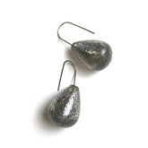 silver glitter earrings