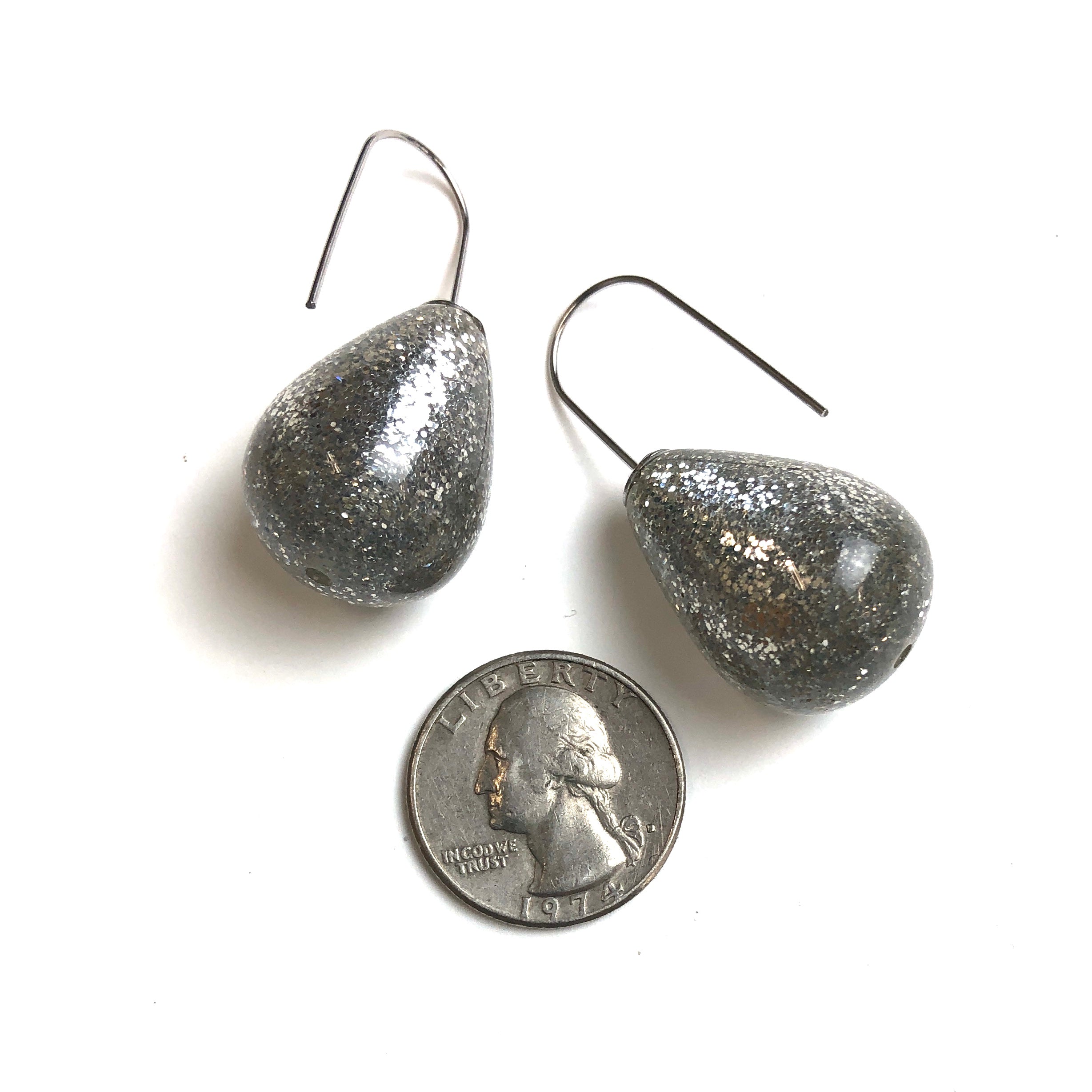 silver sparkle earrings