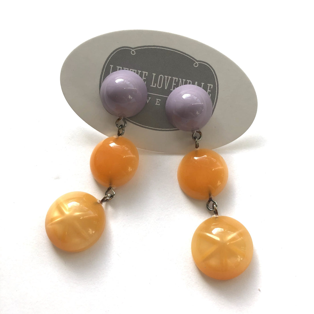 purple peach earrings