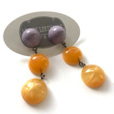 tri dot earrings orange