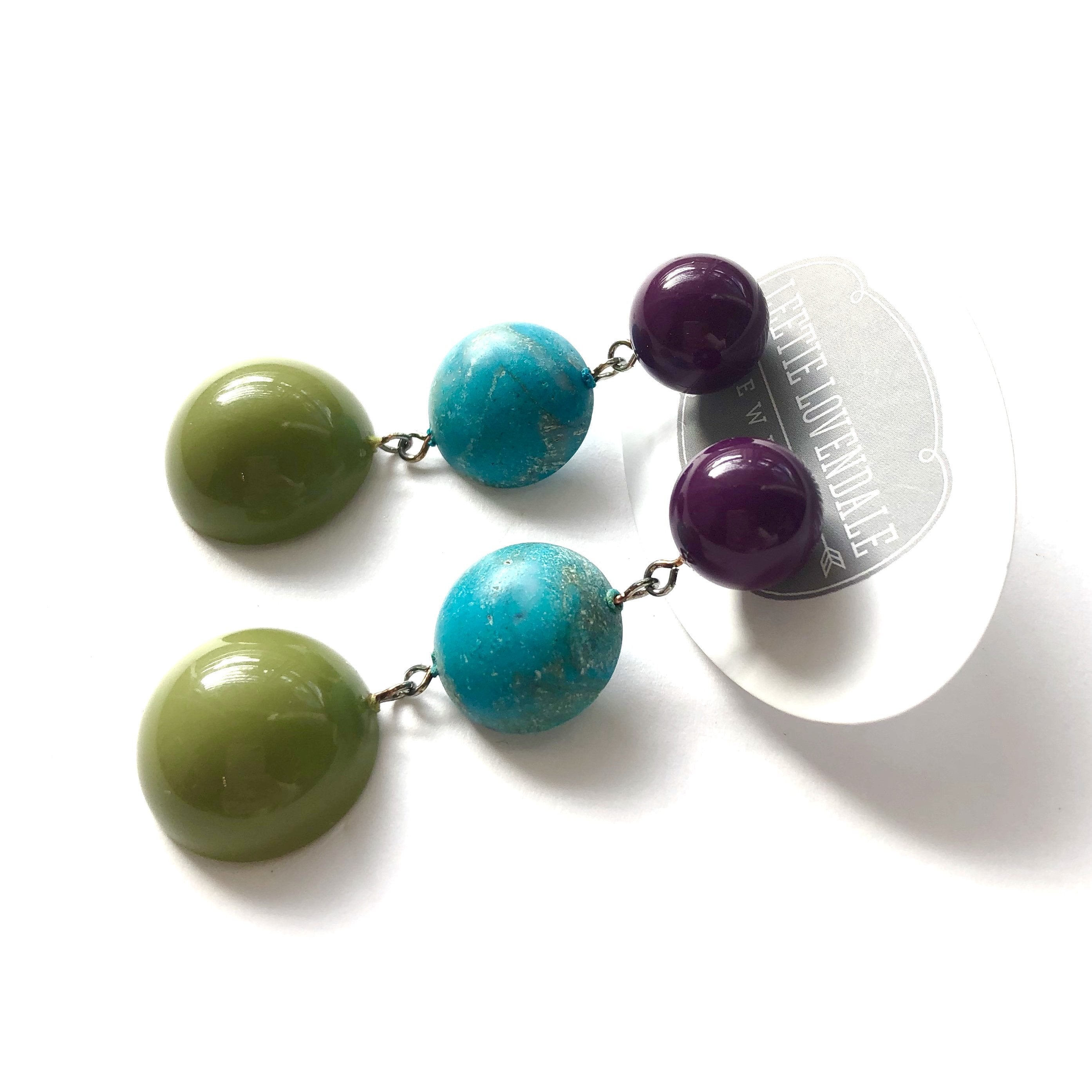 turquoise olive earrings
