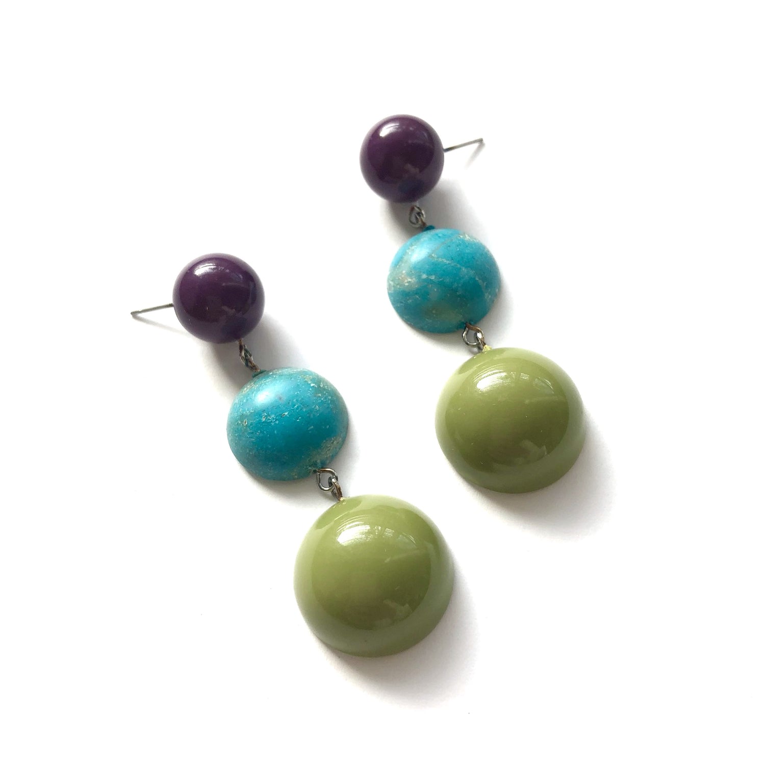 purple aqua earrings