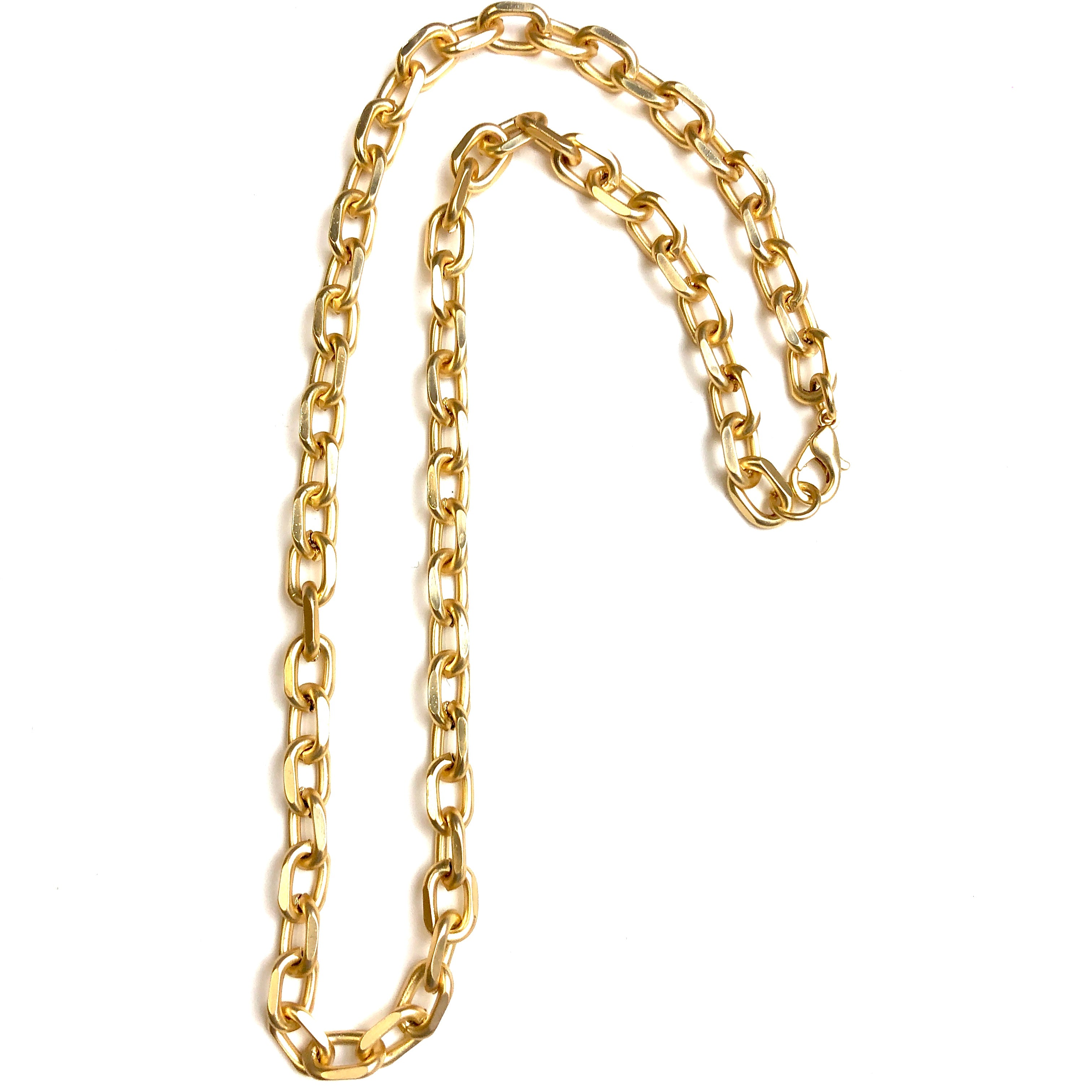 frosted gold link chain necklace
