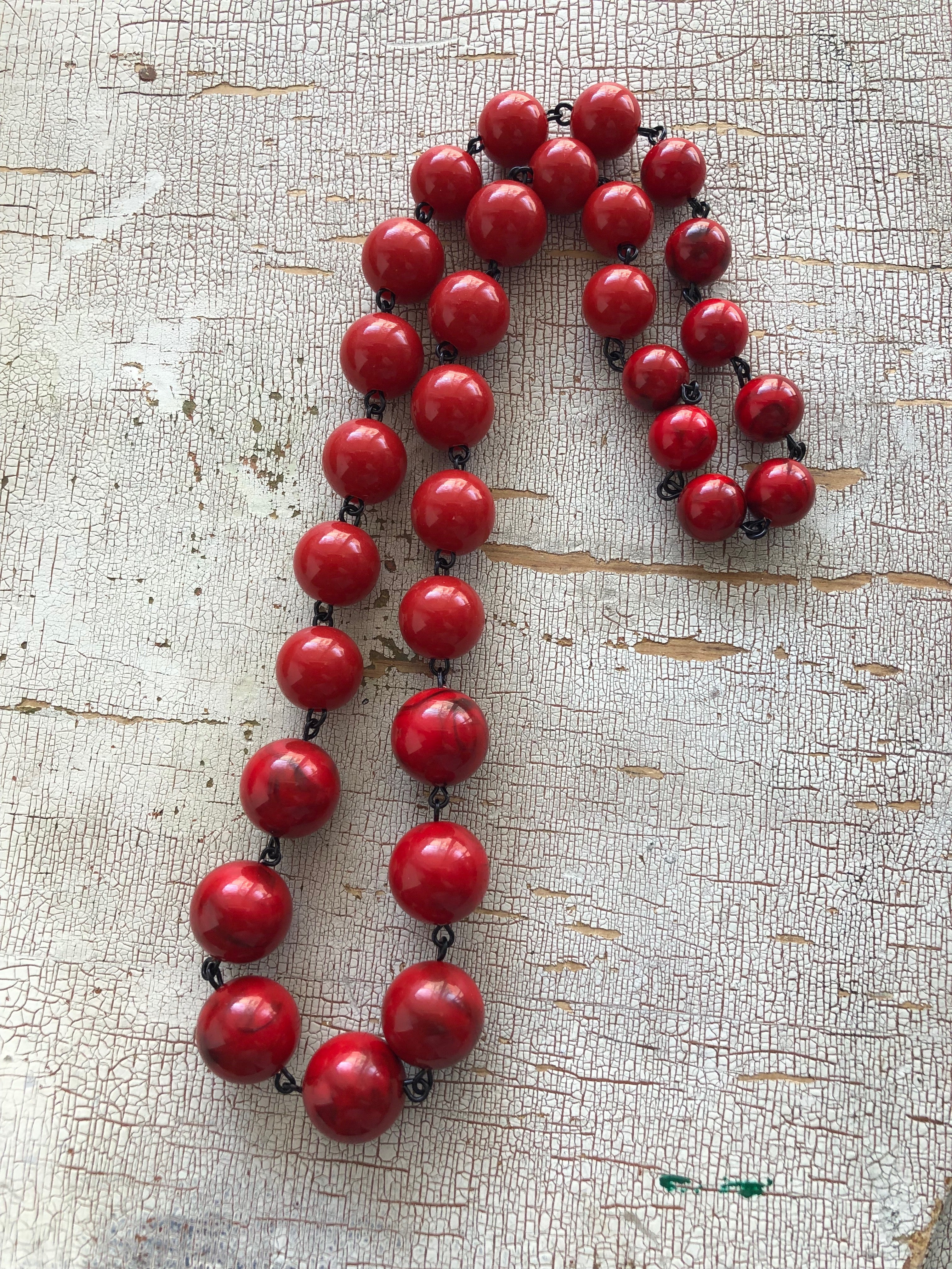 red long necklace