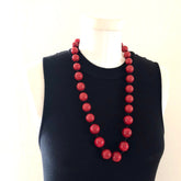 red linked lucite necklace