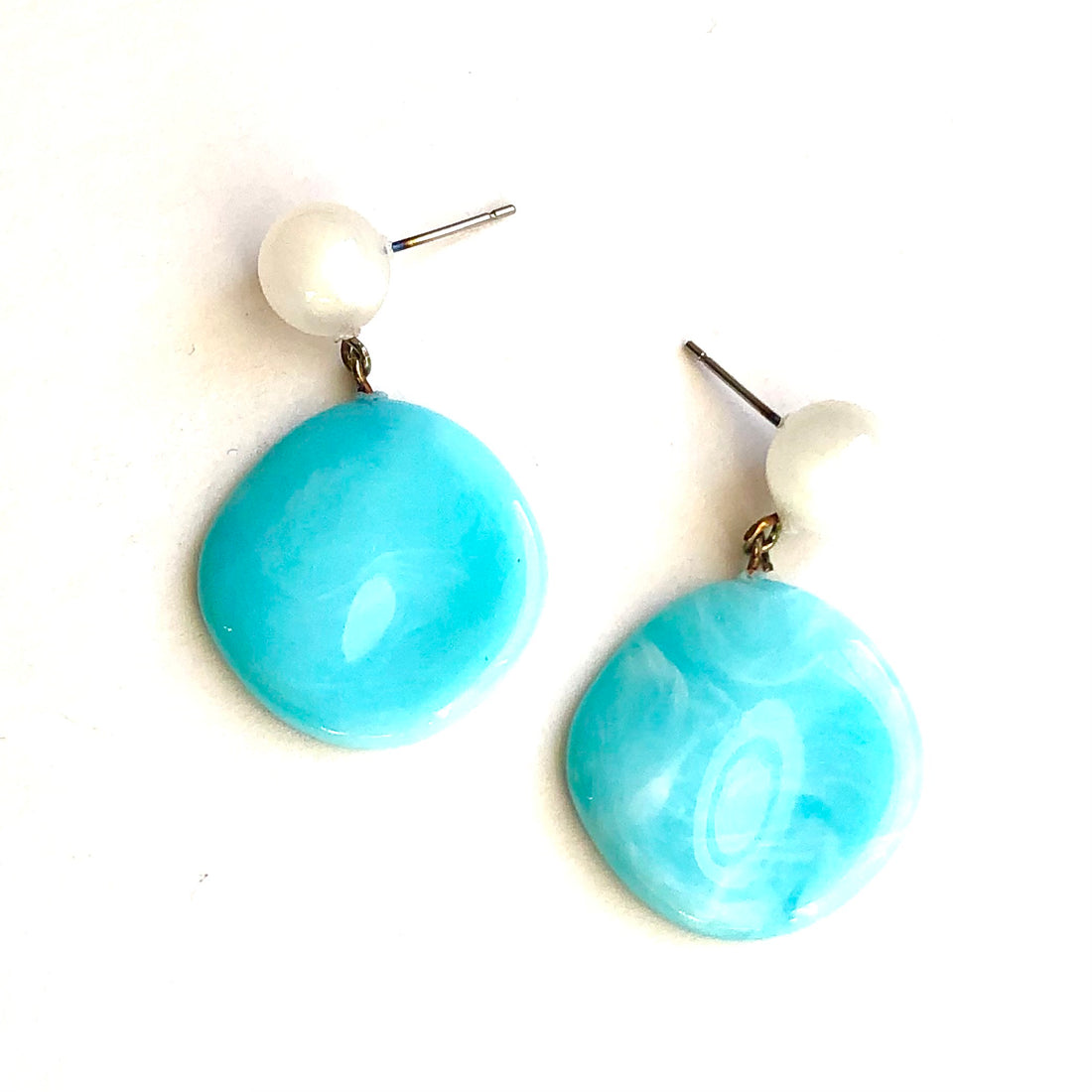 light blue earrings