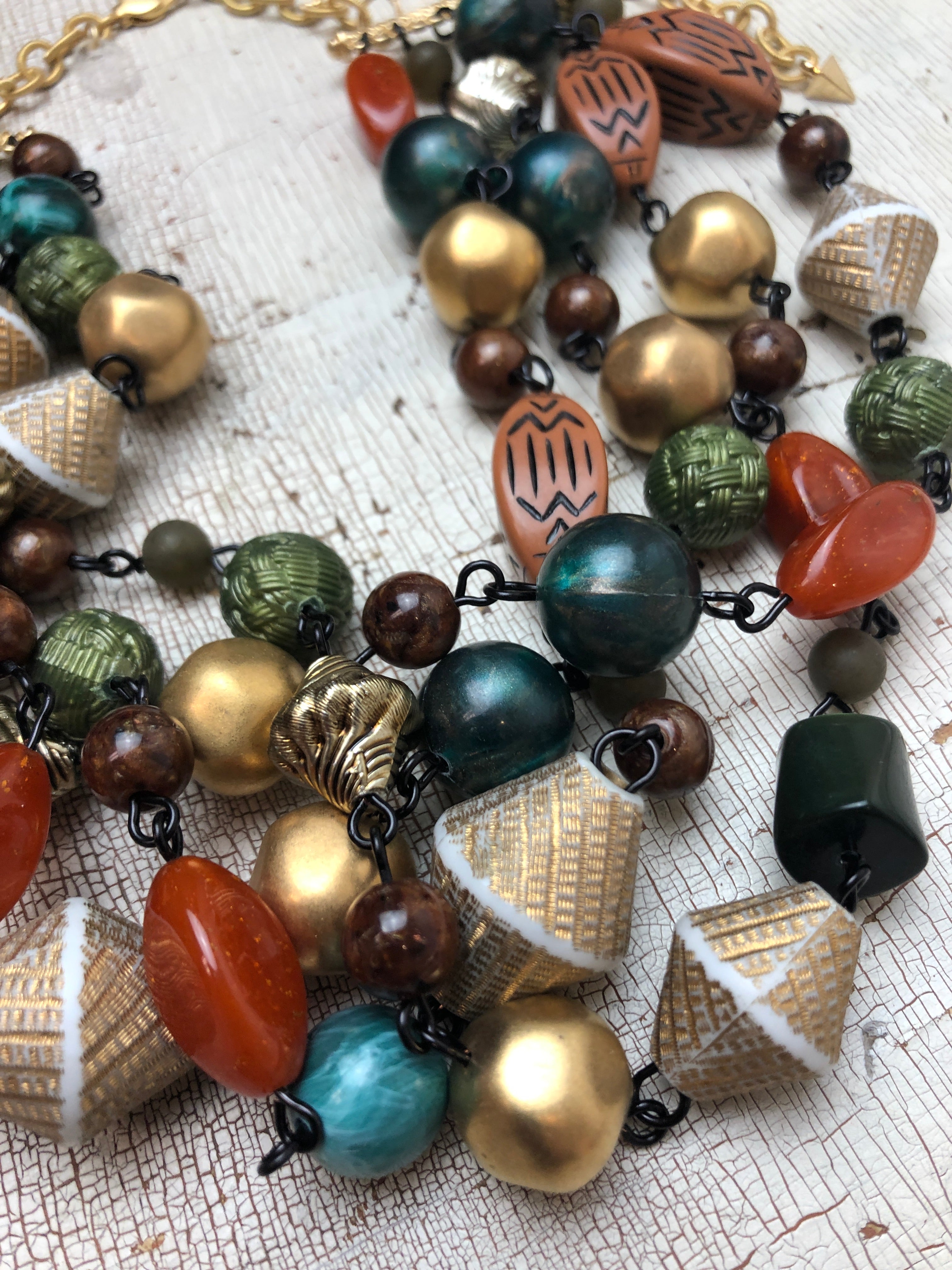 closeup of vintage beads