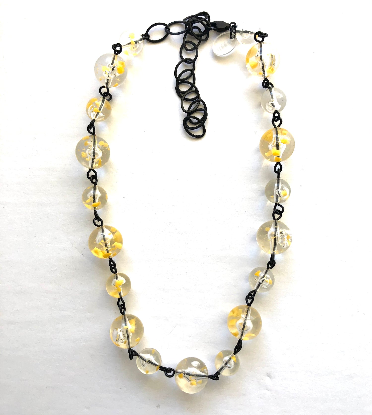yellow confetti necklace