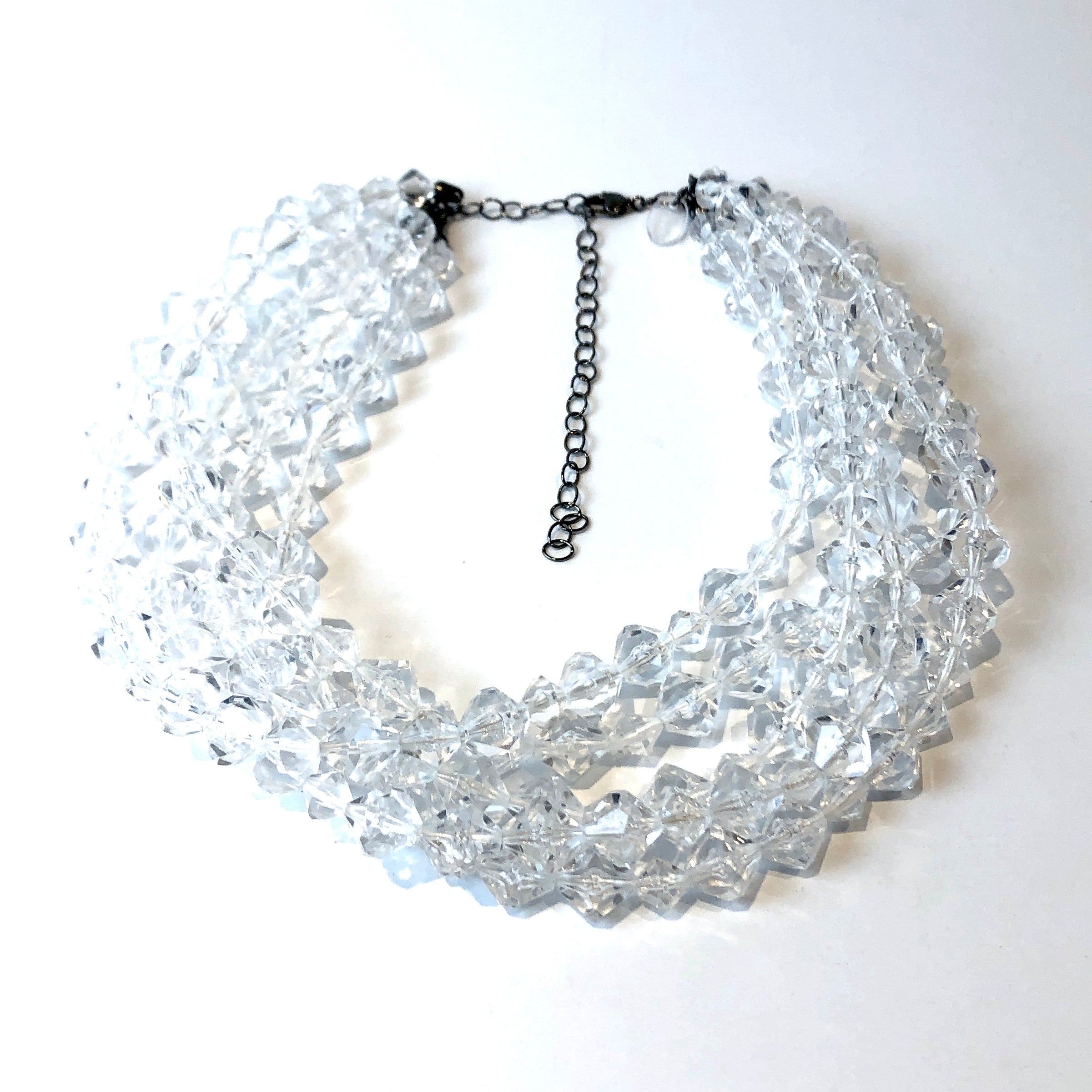 Clear Crystal Facets Beaded Sylvie Necklace