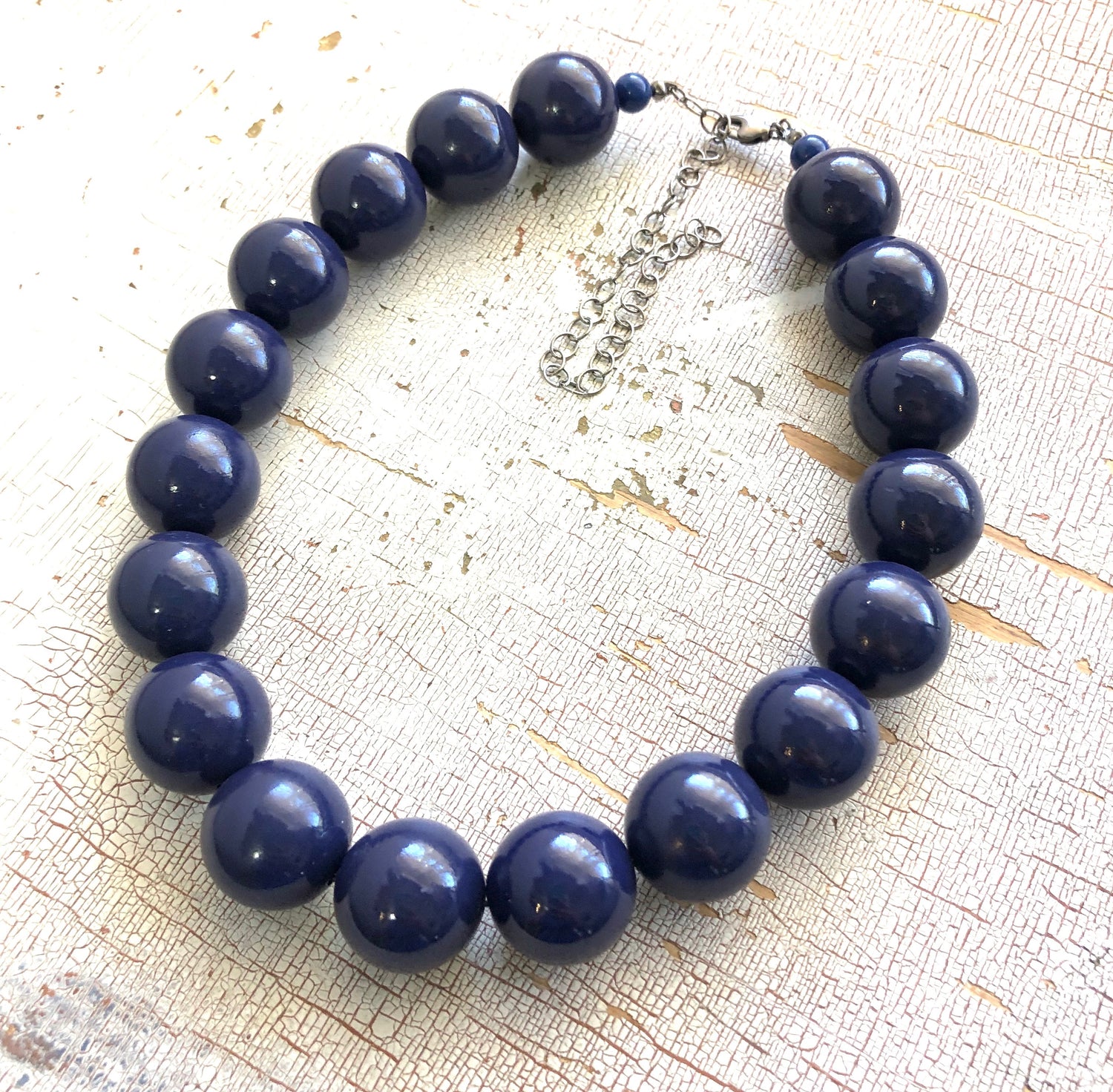 navy blue vintage necklace