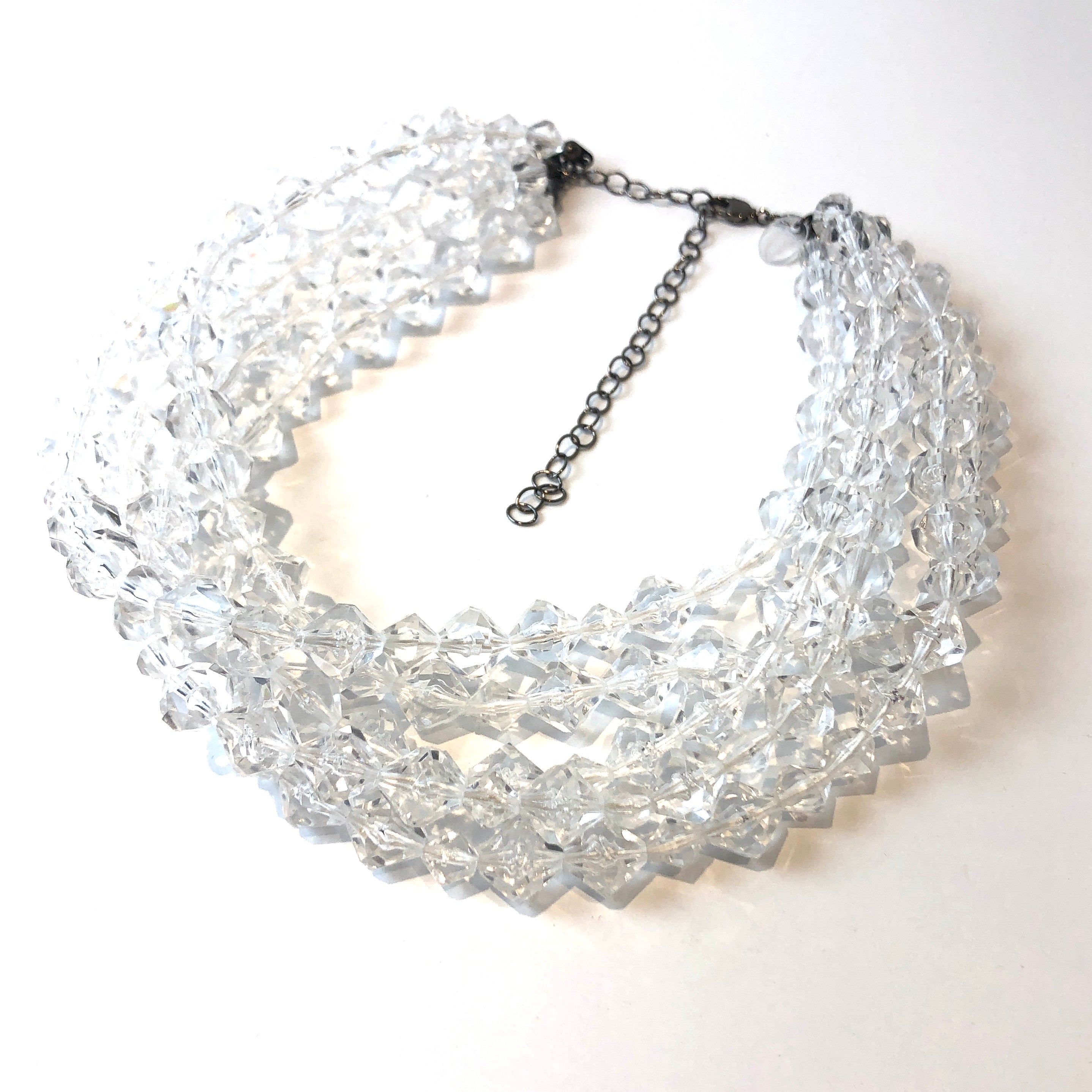 Clear Crystal Facets Beaded Sylvie Necklace