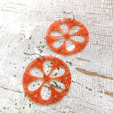 coral lace earrings