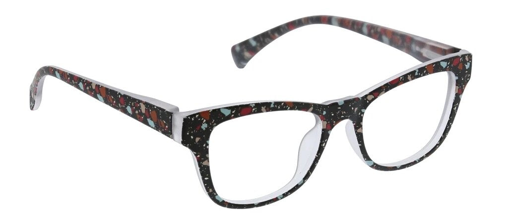 paint spattered glasses