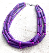 violet tube necklace