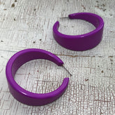 violet statement earrings