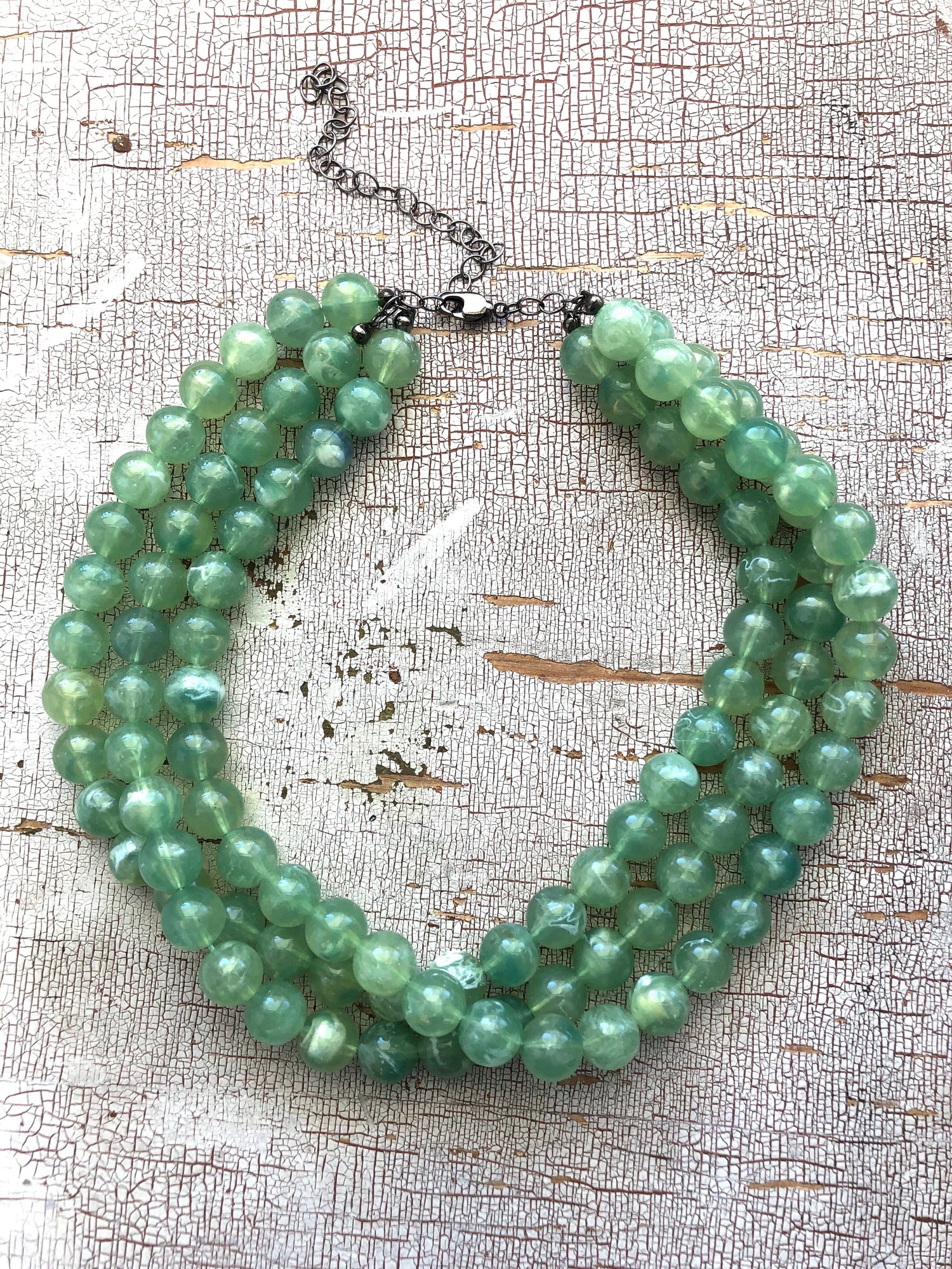 green beaded necklace