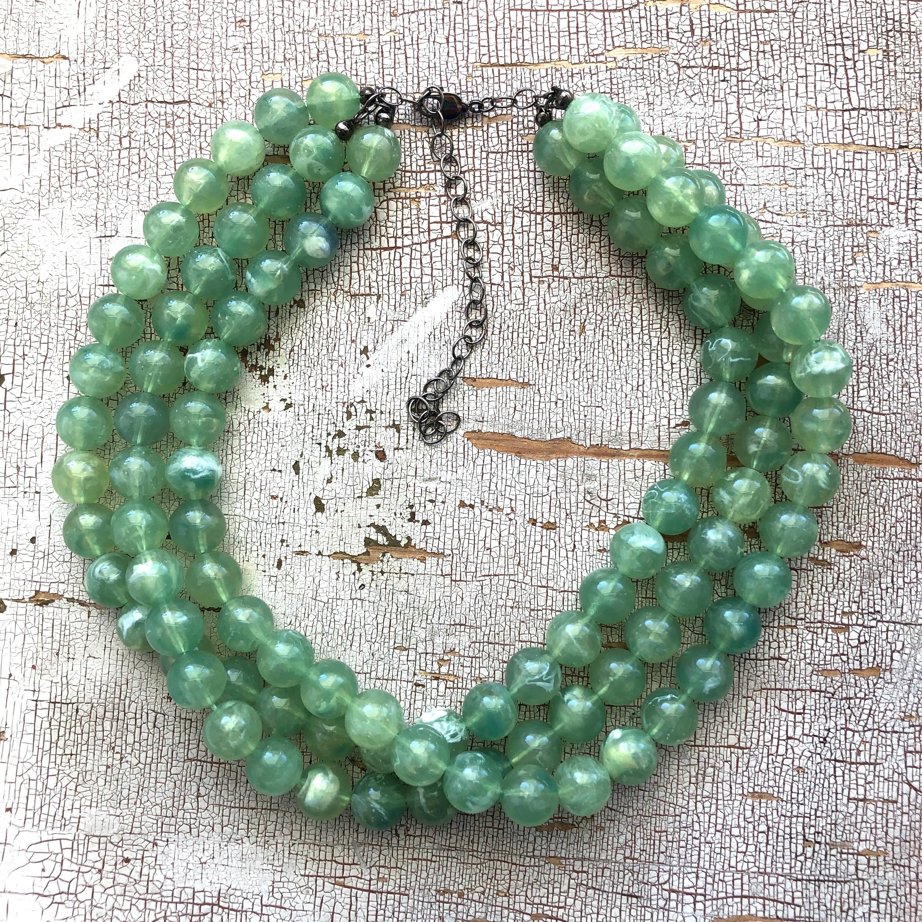 moss green necklace