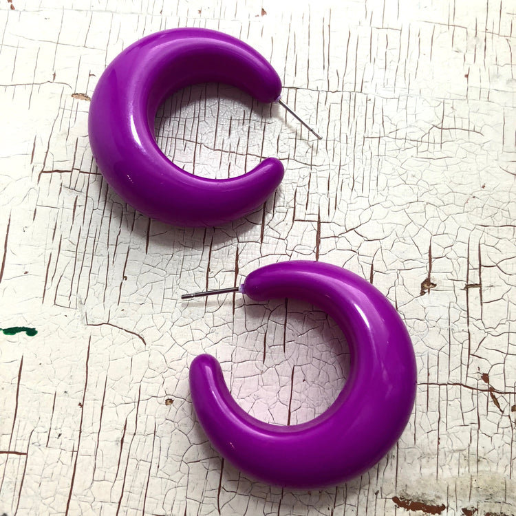 bright purple earrings