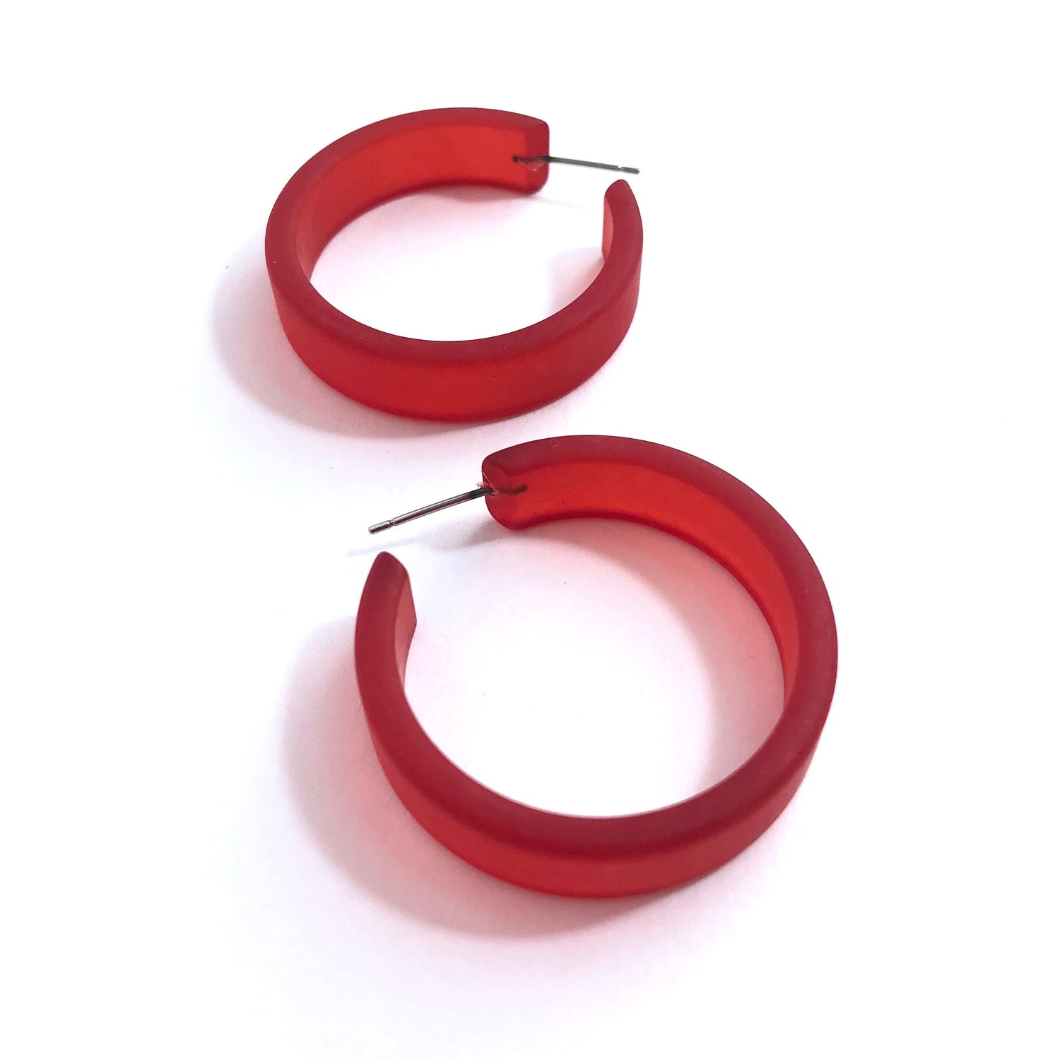 big red earrings