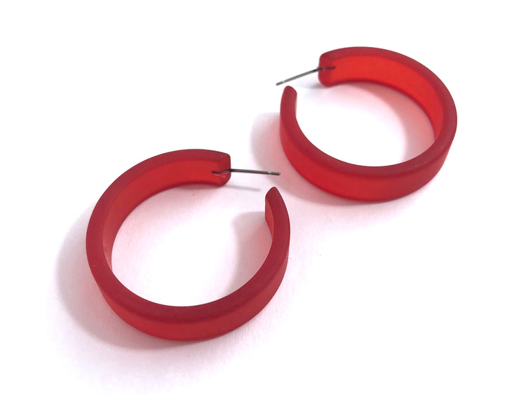 big red lucite hoops