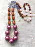 hot pink long necklace