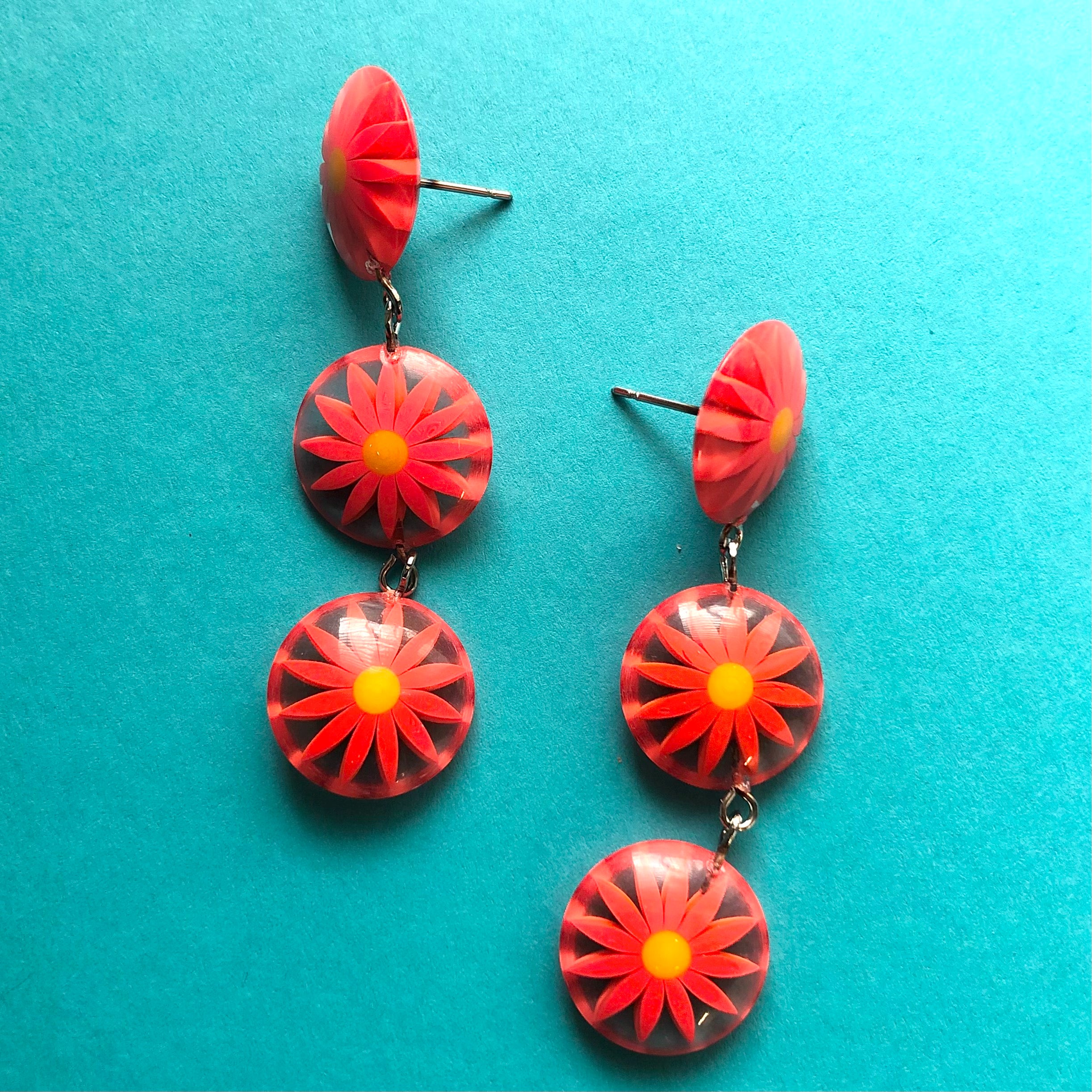 sunflower dot earrings