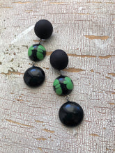 kelly green black earrings