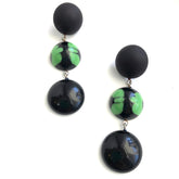 green and black earrings