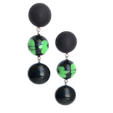 matte black green earrings