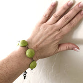 peridot green stations bracelet