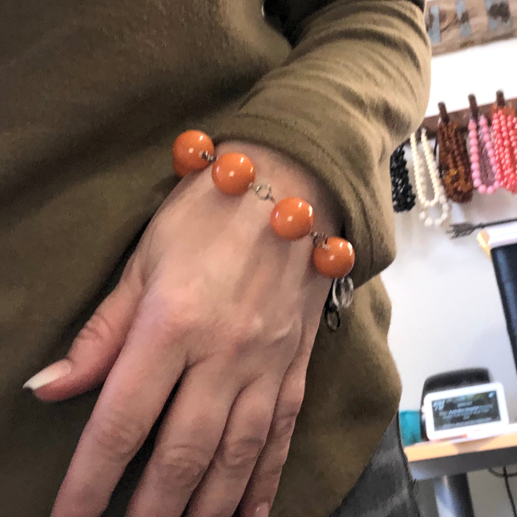 squash orange bracelet