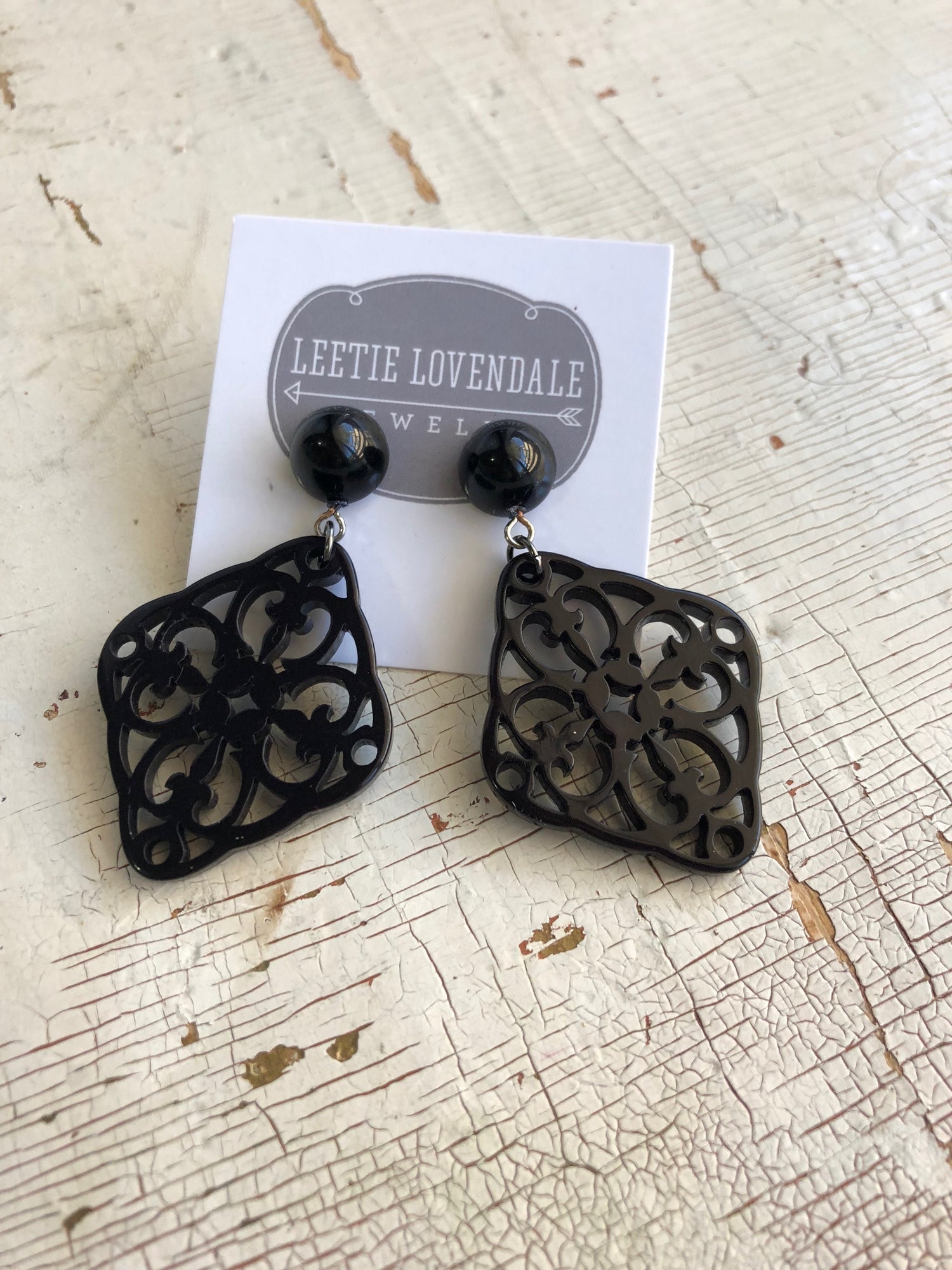 black bohemian earrings