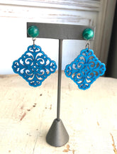 green blue earrings