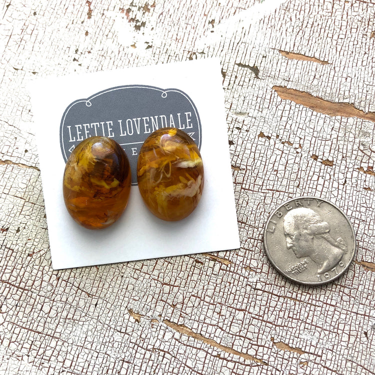 marbled amber earrings