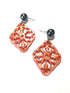coral filigree earrings