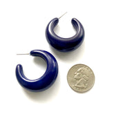 navy blue hoop earrings